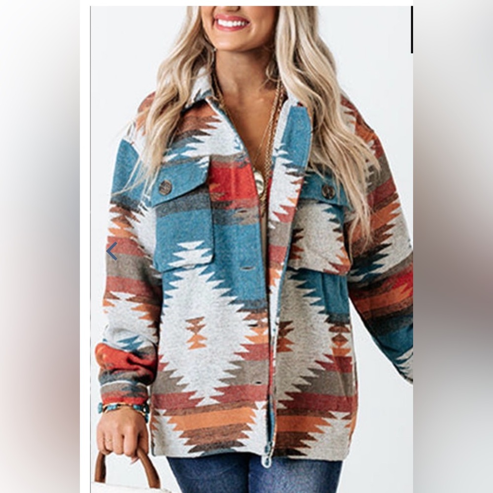LA MIEL Multicolor Aztec Utility Jacket